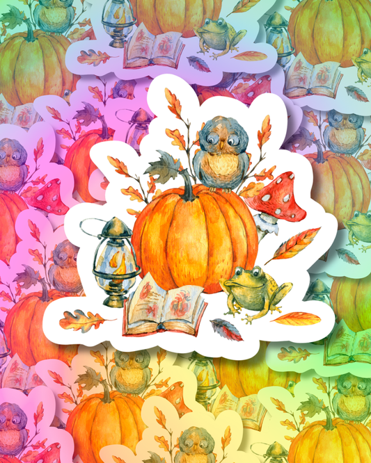 Autumn Reading Vinyl Sticker