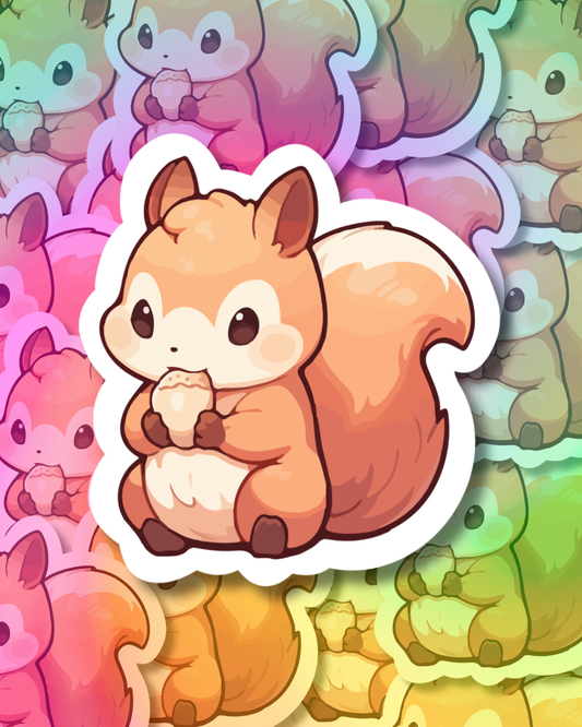 Autumn Squirrel Vinyl Sticker
