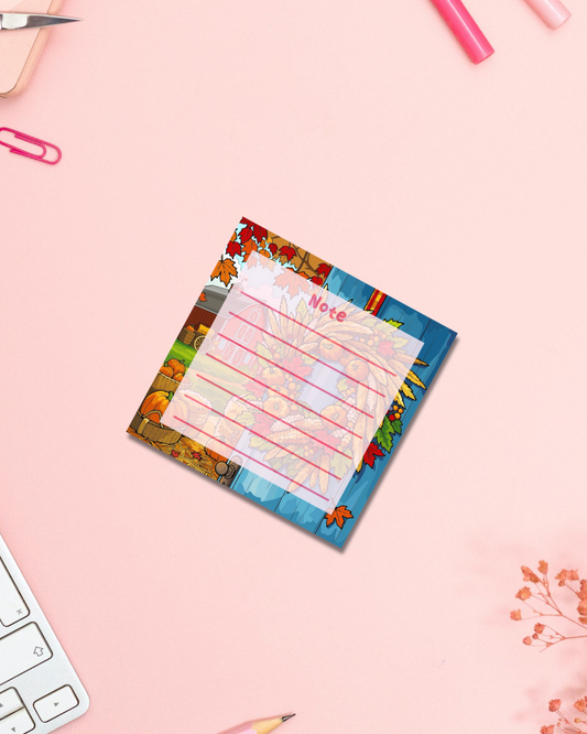 Autumn Door Notepad Aesthetic Cute Stationery Gift