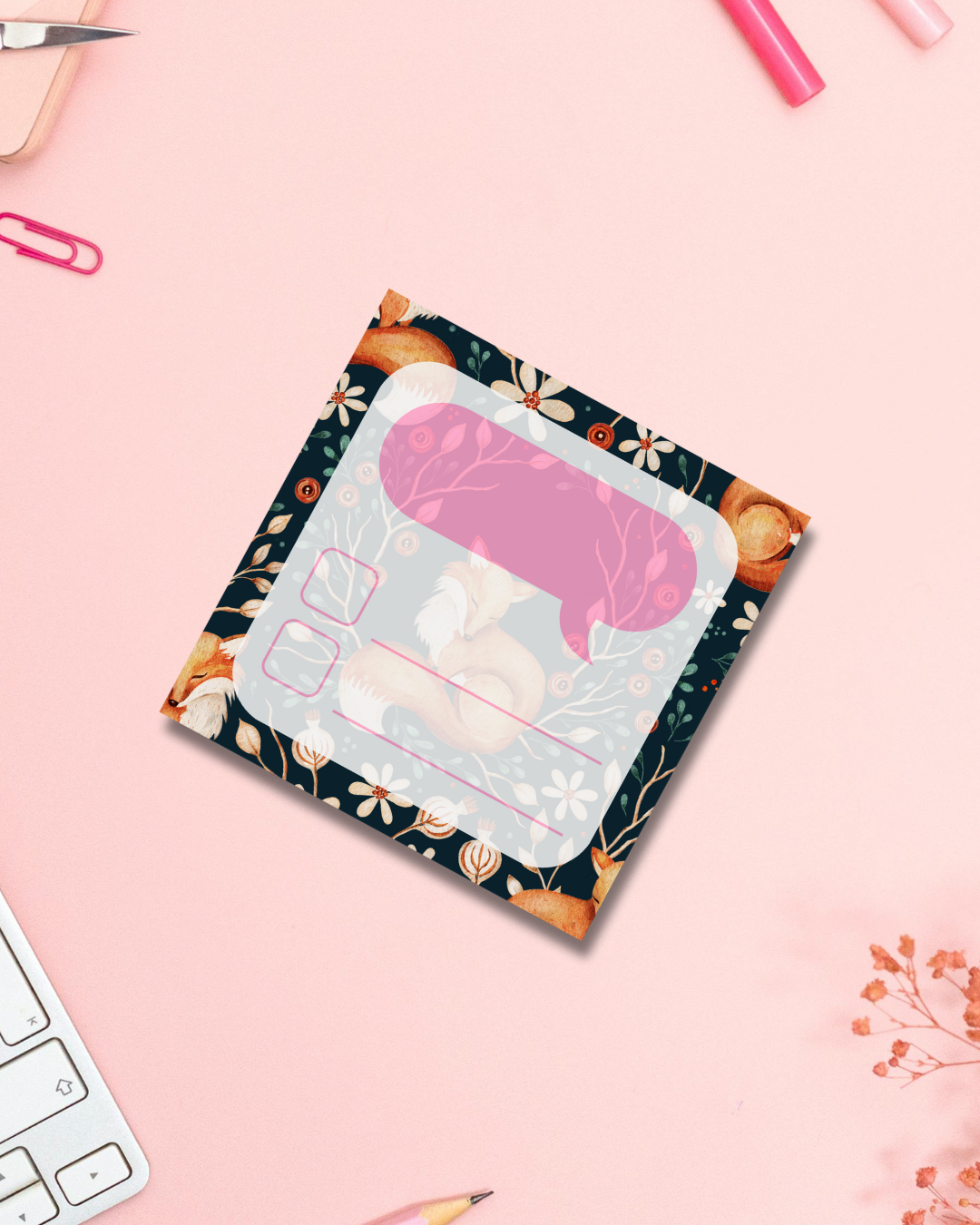 Autumn Fox Notepad Aesthetic Cute Stationery Gift