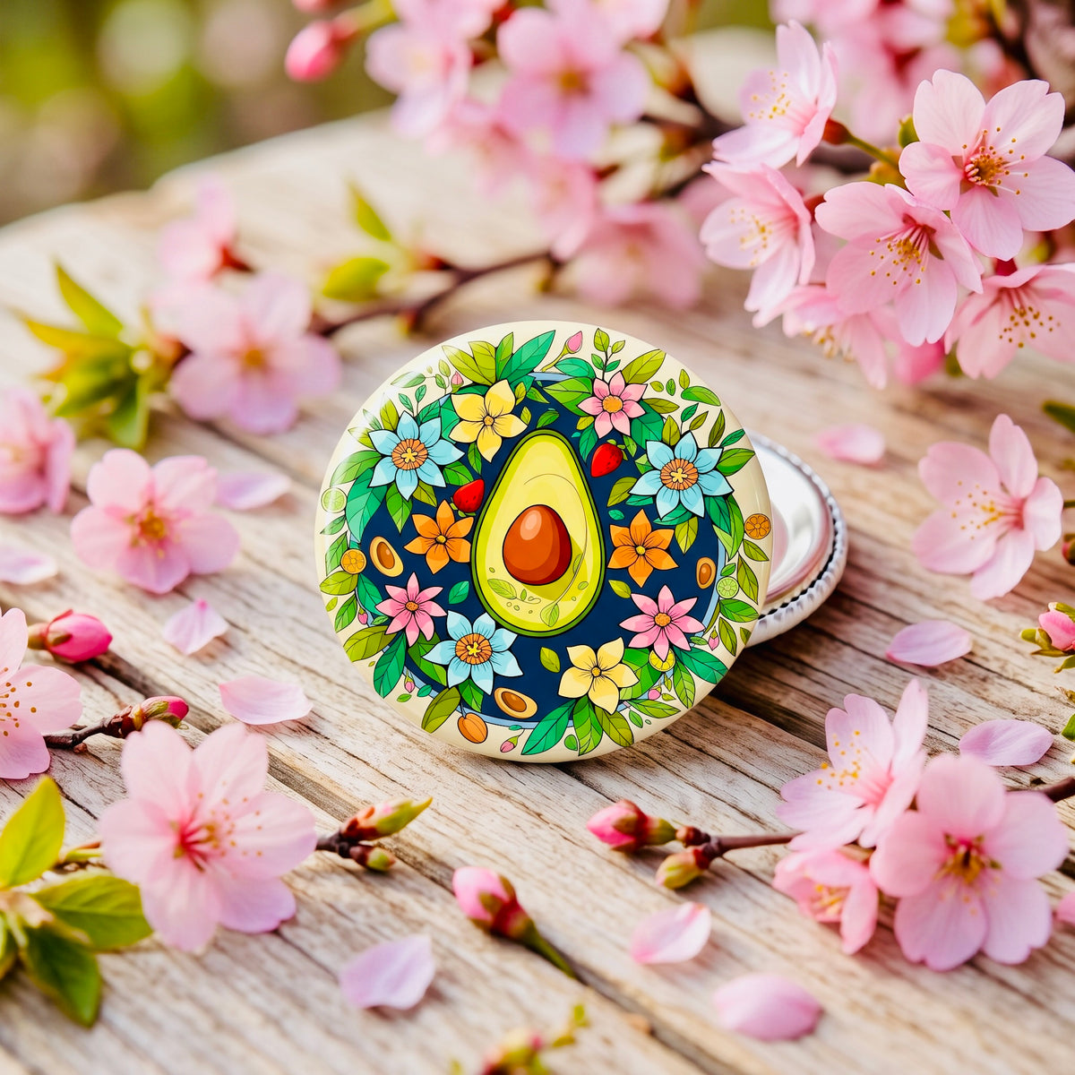 Avocado Garden Kawaii Button Pin | Cute 1" Mini Badge | Aesthetic Backpack Pin