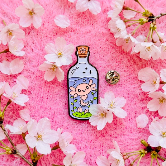 Axolotl Jar Kawaii Cute Enamel Pin | Aesthetic Pastel Backpack & Jacket Lapel Pin