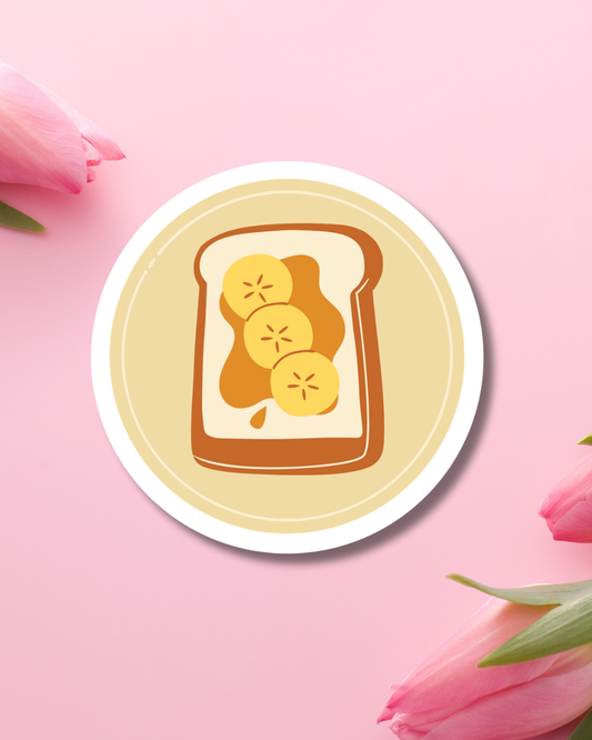 Banana-Peanut Butter Toast Vinyl Sticker