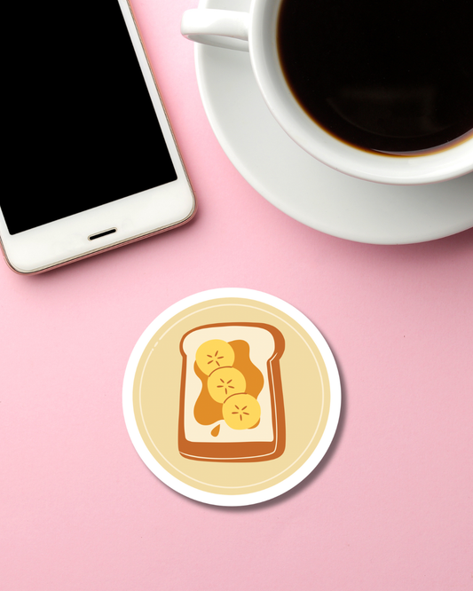 Banana-Peanut Butter Toast Mini Vinyl Sticker