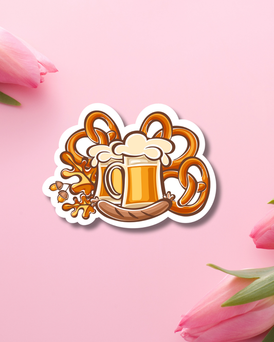 Beers & Pretzels Vinyl Sticker