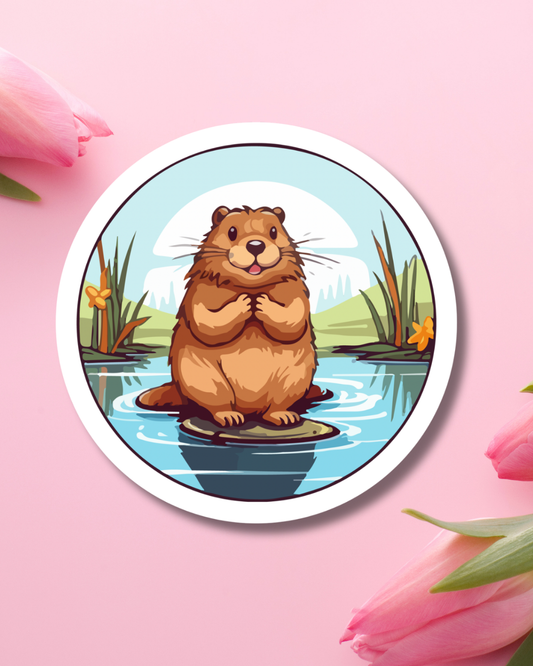 Beaver Cutie Vinyl Sticker