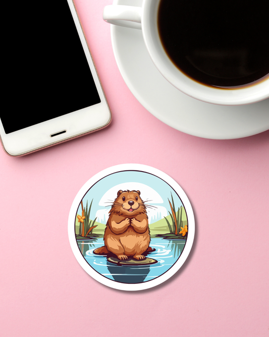 Beaver Cutie Mini Vinyl Sticker