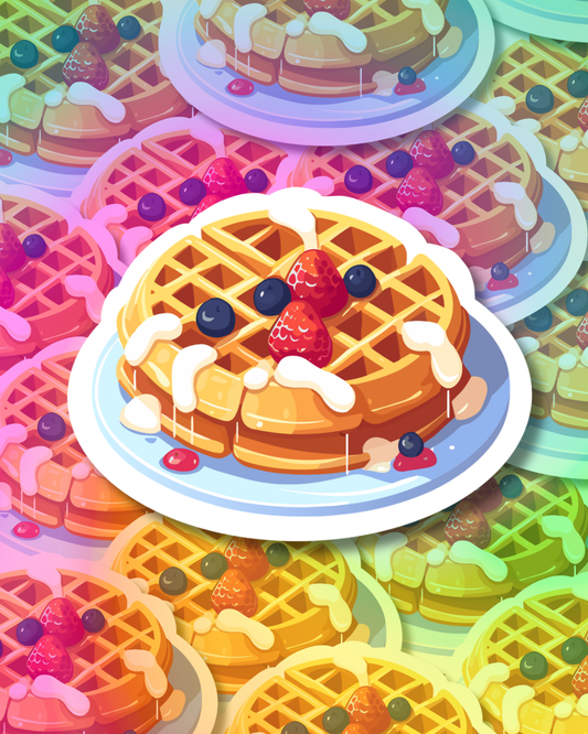 Berry Plain Waffles Vinyl Sticker
