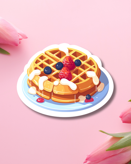 Berry Plain Waffles Vinyl Sticker