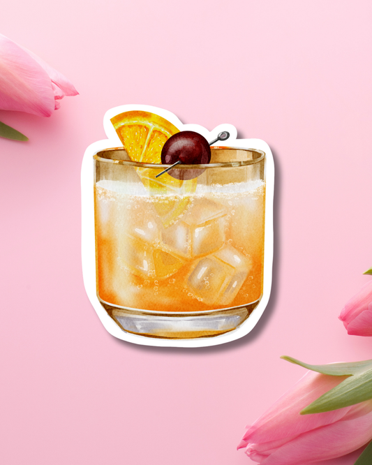 Black Cherry-Orange Cocktail Vinyl Sticker