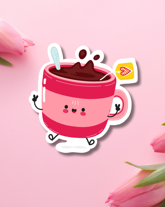 Black Tea Cutie Vinyl Sticker