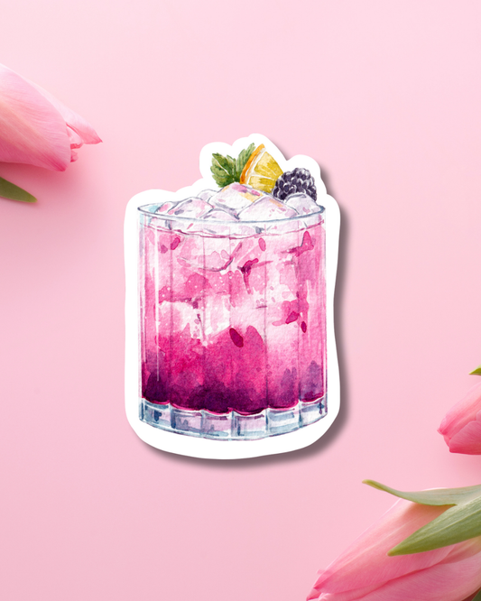Blackberry Orange Cocktail Vinyl Sticker