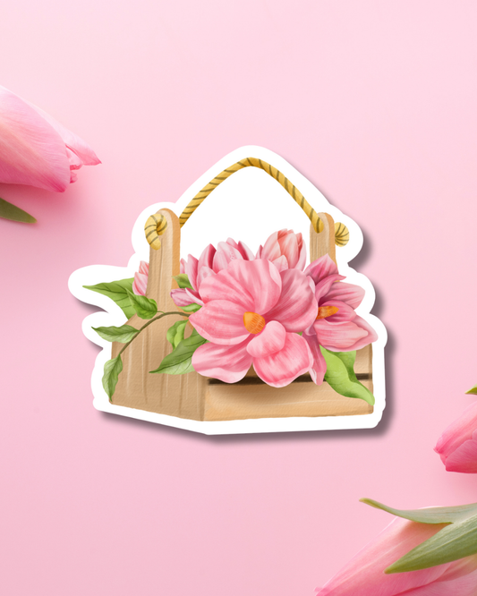 Bloomed Basket Vinyl Sticker