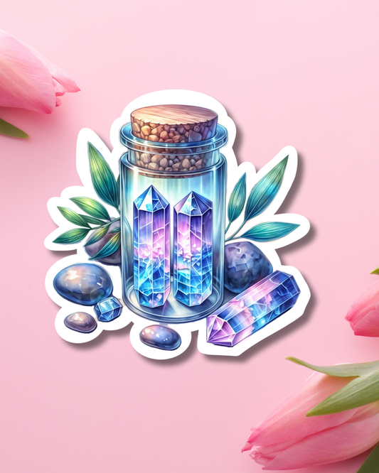 Blue Stone Bottle Vinyl Sticker