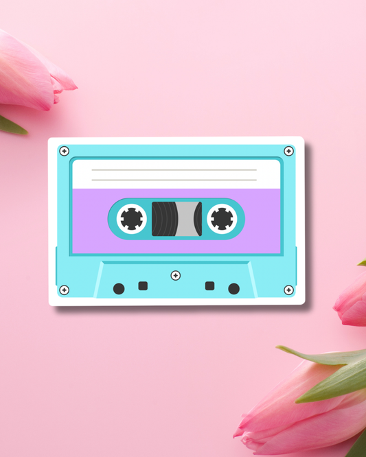 Blue Cassette Vinyl Sticker