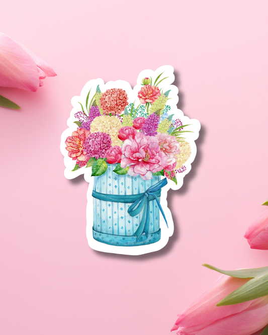 Blue Flower Base Vinyl Sticker