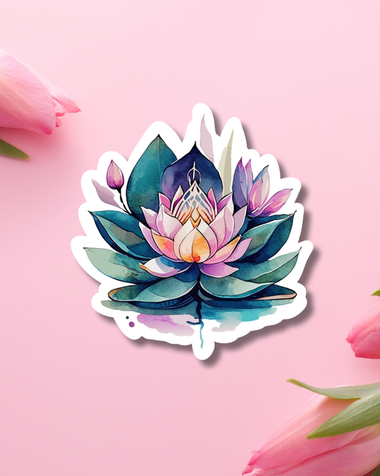 Blue Lotus Vinyl Sticker