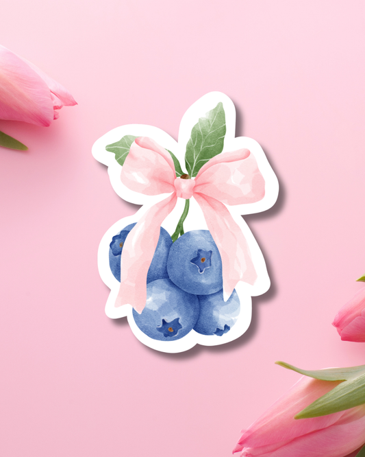 Blueberry Bow Vinyl Sticker