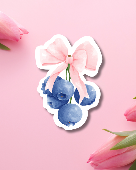 Blueberry Bow Branch Vinyl Sticker