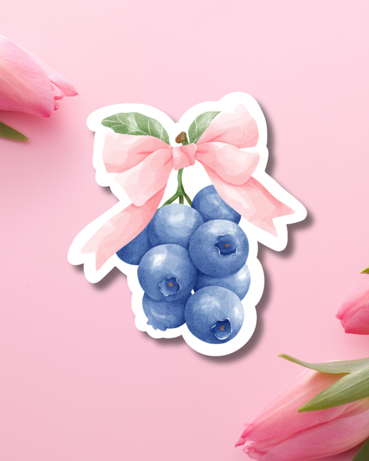 Blueberry Bow Bunch Vinyl Sticker