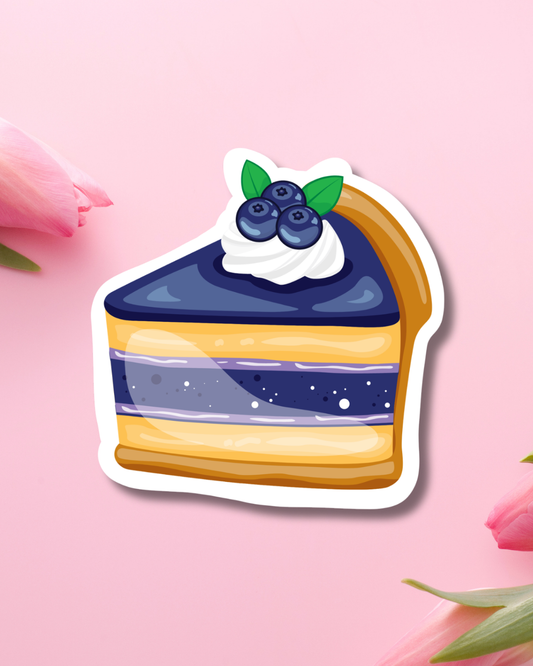 Blueberry Cake Slice Vinyl Sticker