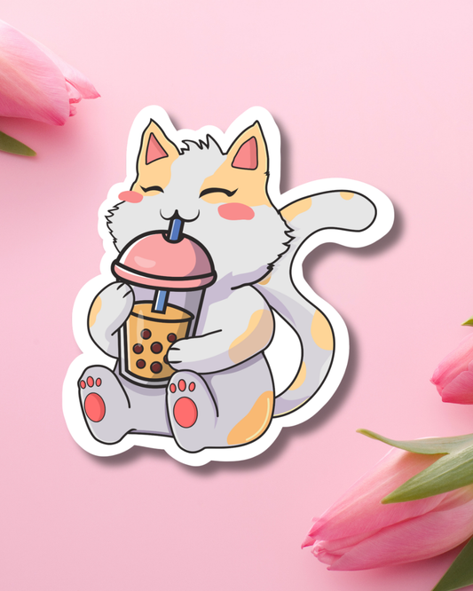 Boba Kitty Vinyl Sticker