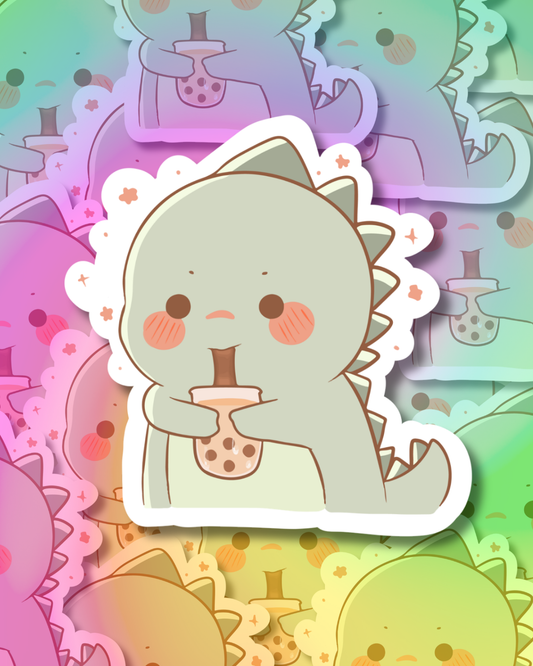 Boba Dino Vinyl Sticker