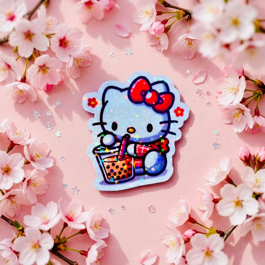 Boba Hello Kitty Kawaii 2.5-Inch Cute Collectible Magnet | Aesthetic Refrigerator & Locker Magnet | Gift Shop Souvenir