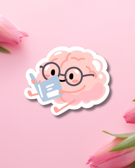 Book Brain Vinyl Sticker