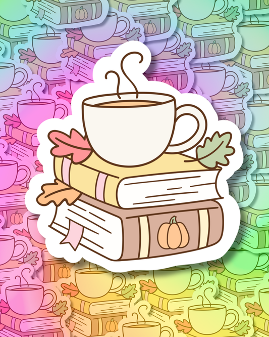 Books & Tea Vinyl Sticker