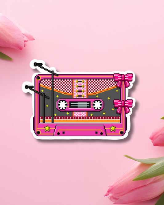 Bow Cassette Vinyl Sticker