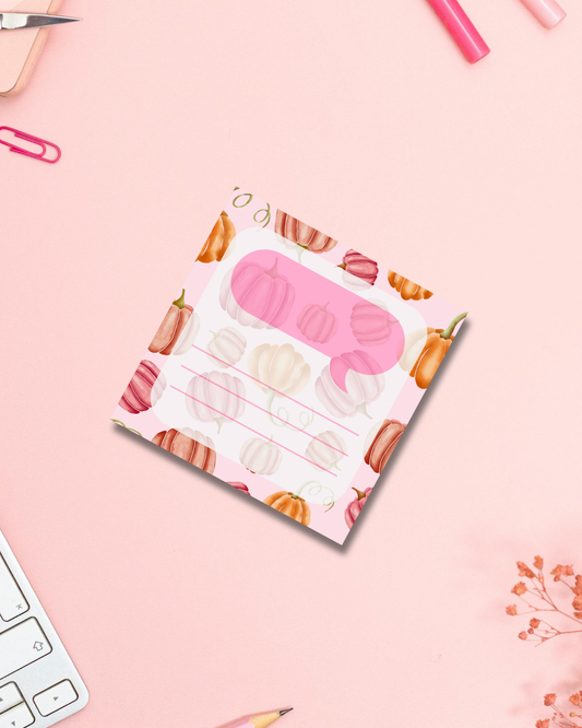 Bright Pumpkin Notepad Aesthetic Cute Stationery Gift