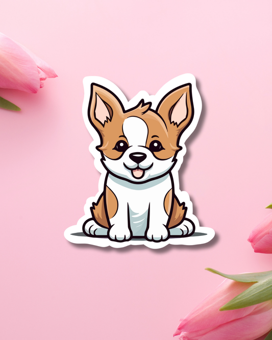 Brown Puppy Vinyl Sticker