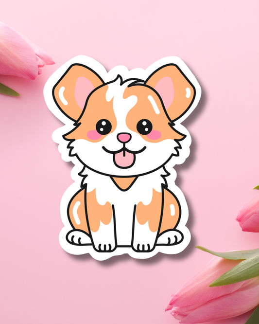 Brown Puppy Vinyl Sticker