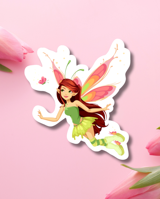 Brunette Fairy Vinyl Sticker