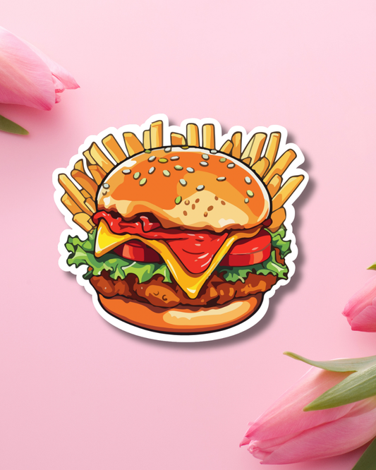 Burger & Fries Vinyl Sticker