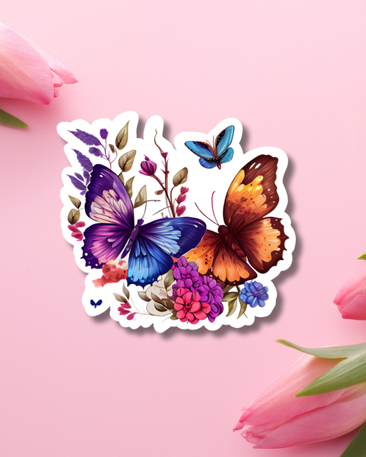 Butterfly Meadow Vinyl Sticker