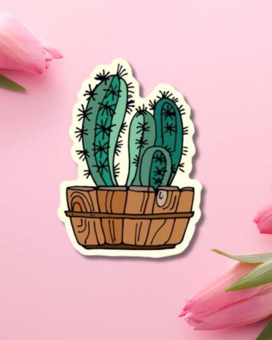 Cactus Pot Vinyl Sticker