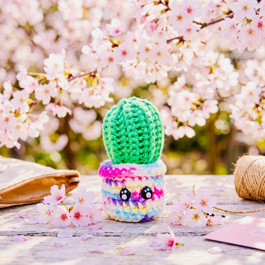 Cactus Pot Handmade Kawaii Crochet Amigurumi Plushie | Cute Stuffed Animal Gift