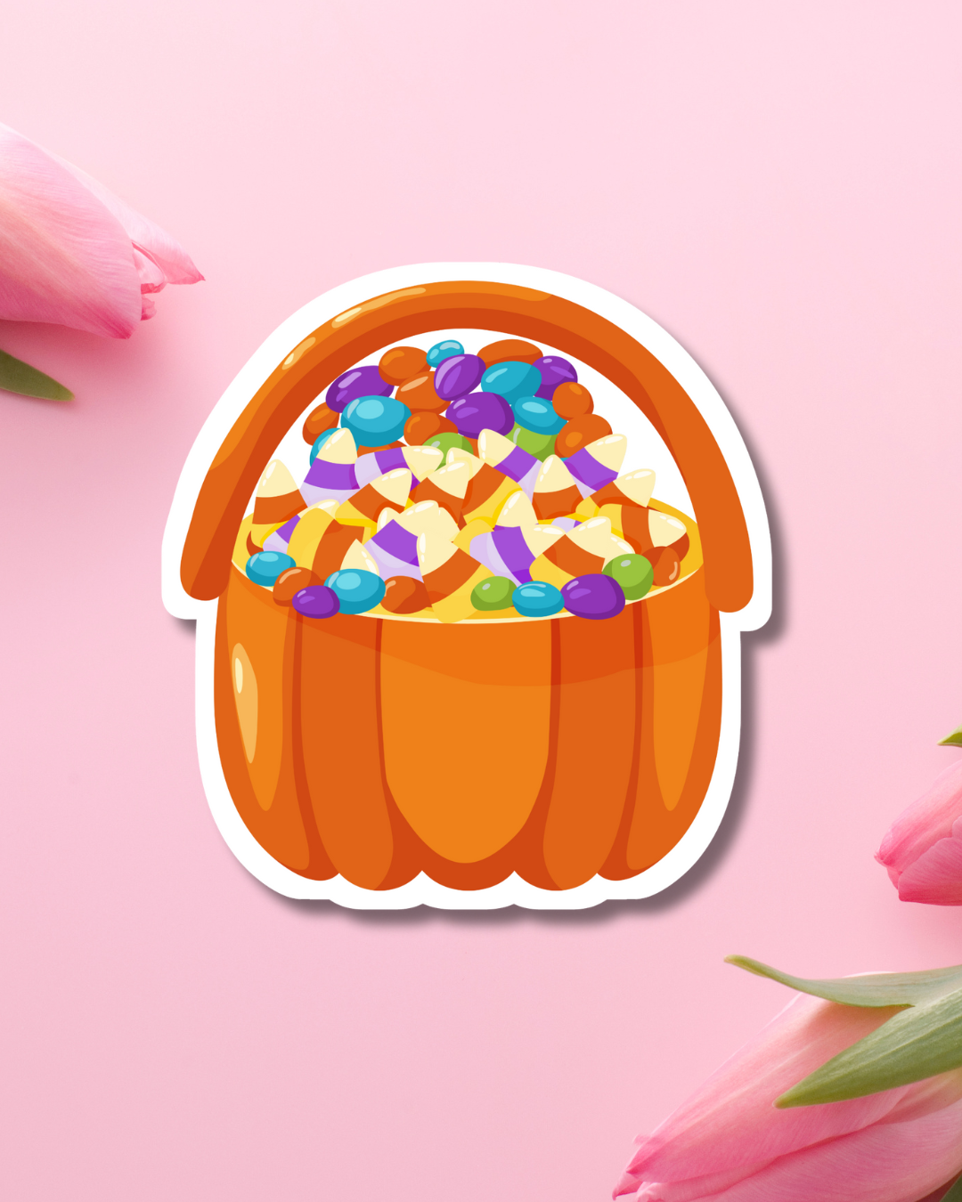 Candy Corn Basket Vinyl Sticker