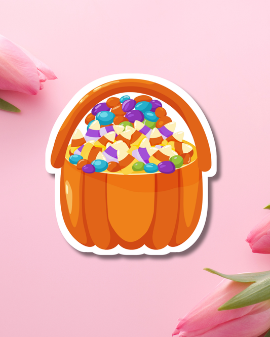 Candy Corn Basket Vinyl Sticker