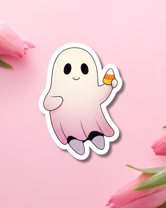 Candy Corn Ghosty Vinyl Sticker