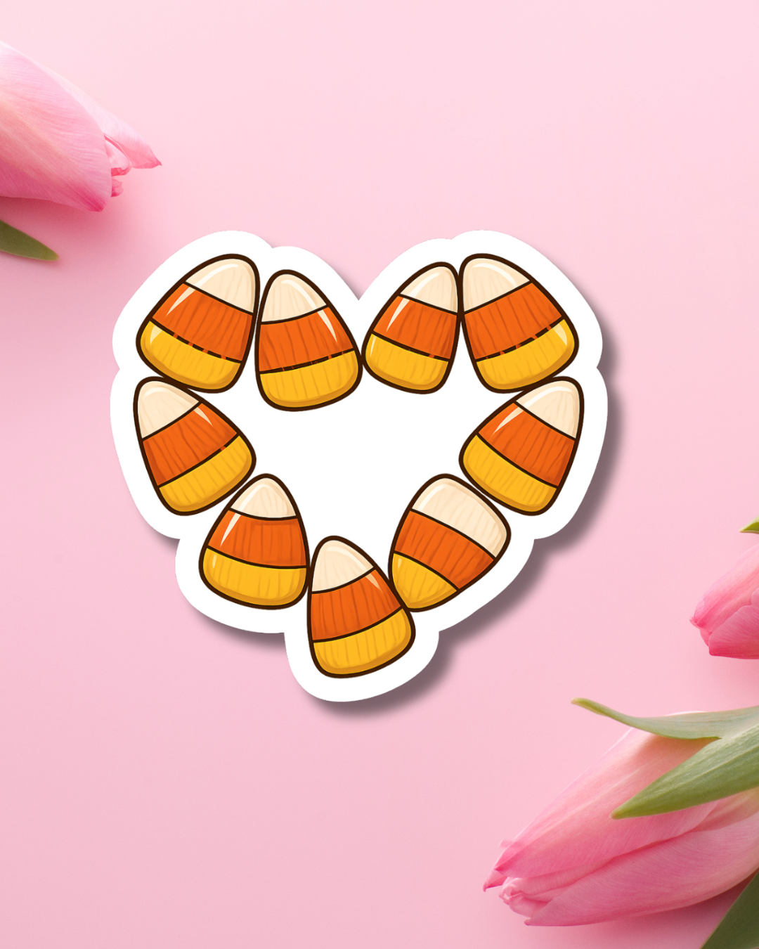 Candy Corn Love Vinyl Sticker