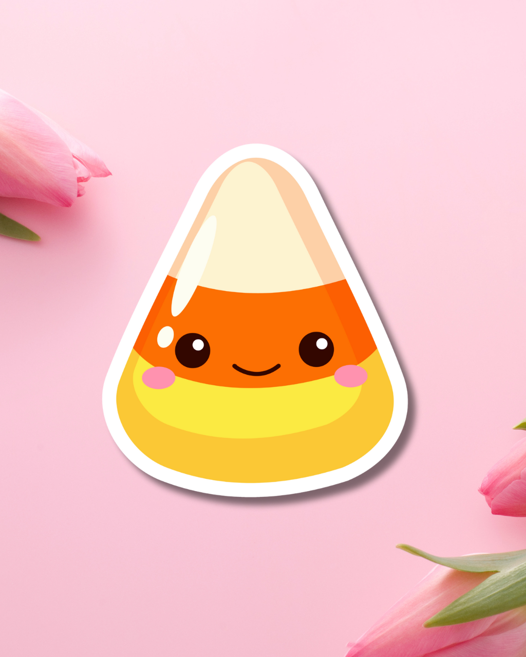 Candy Corn Smiley Vinyl Sticker