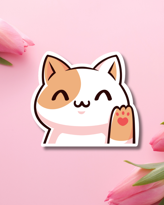 Cat Smile Cup Vinyl Sticker