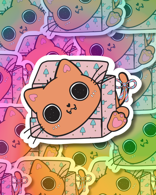 Cat in a Box Vinyl Sticker