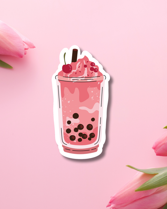 Cherry Boba Vinyl Sticker