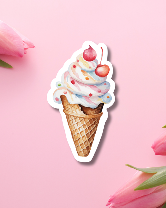 Cherry Ice Cream Vinyl Sticker