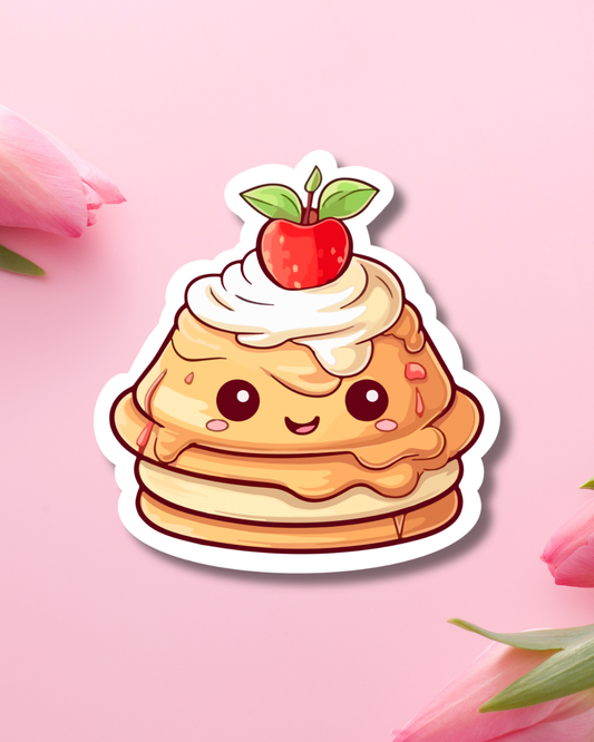 Cherry Pancake Vinyl Sticker
