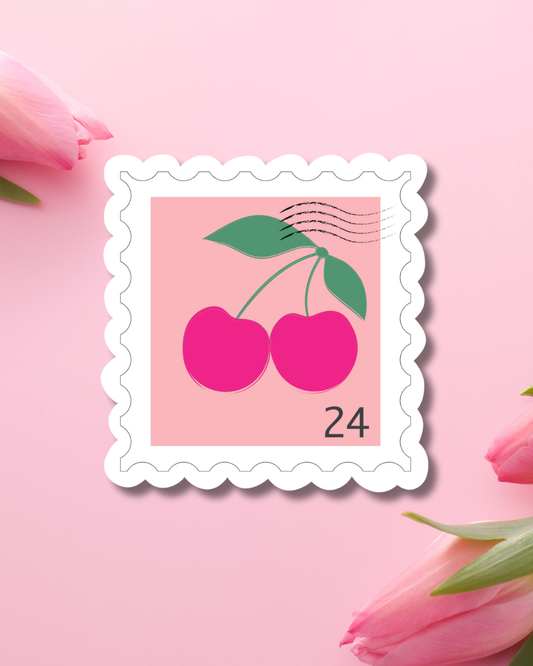 Cherry Stamp Vinyl Sticker